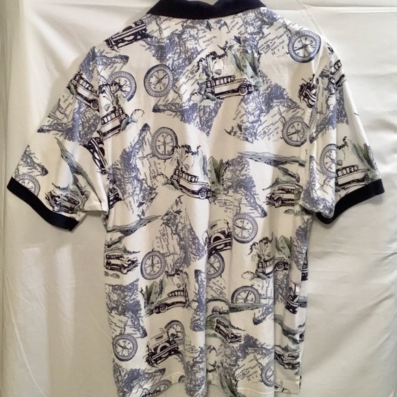 Roundtree & Yorke Blue and White Polo Shirt - Picture 3 of 5